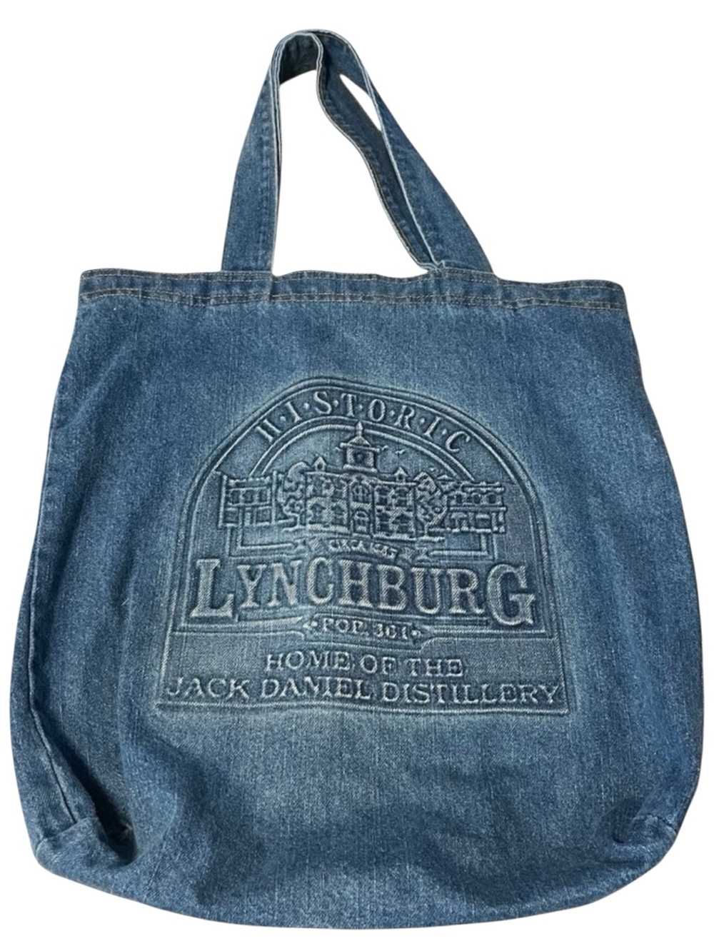 TYCA Vintage Jack Daniel’s Denim Tote Bag Historic Lynchburg Made in USA